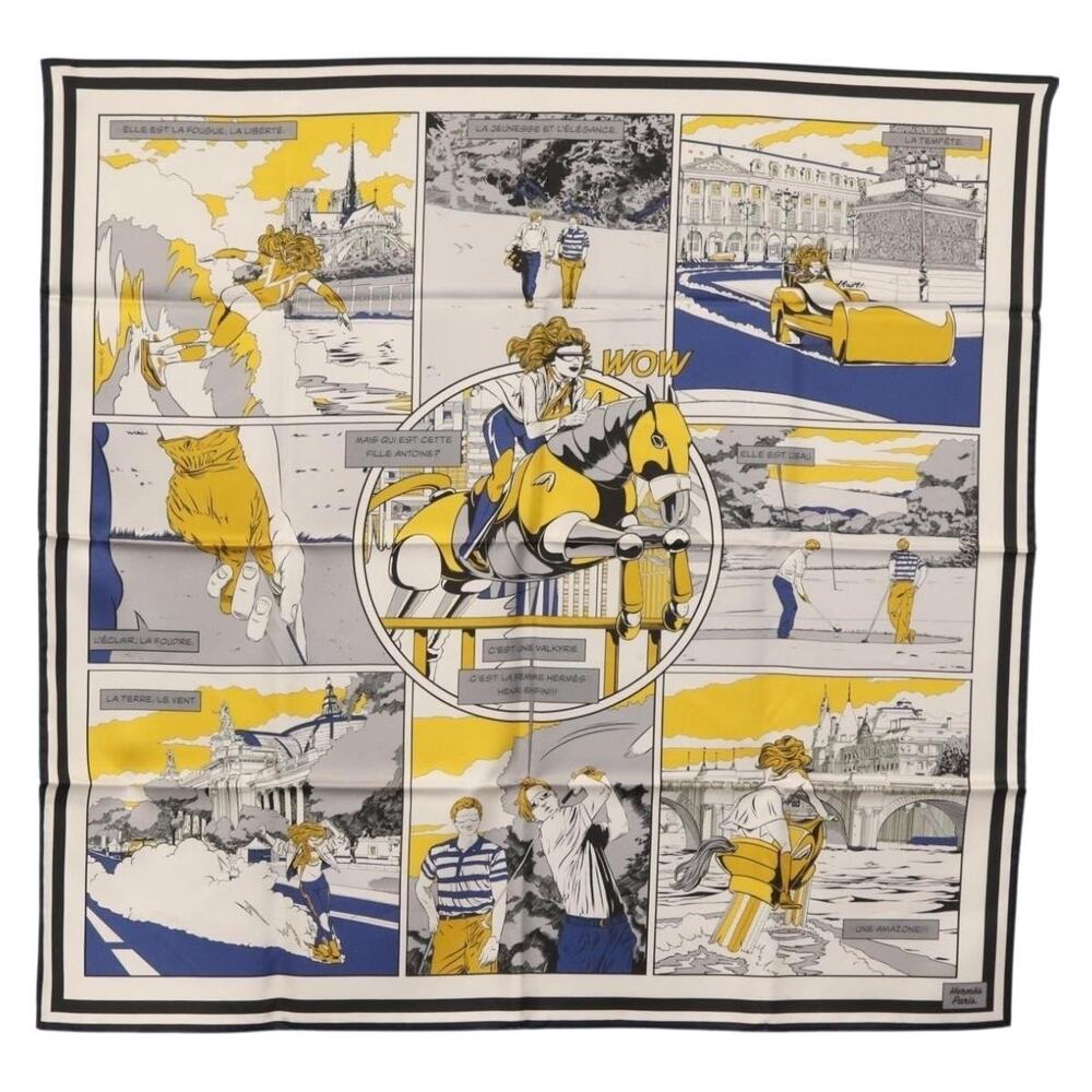 Hermes Silk Carre 90 Scarf In Double Face Wow Multicolor